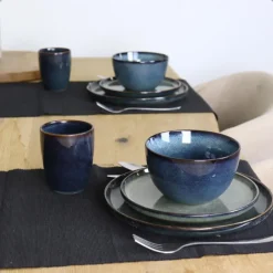 OTIX Dinerborden Bordenset 6 Persoons 26cm Blauw Aardewerk EBONY New