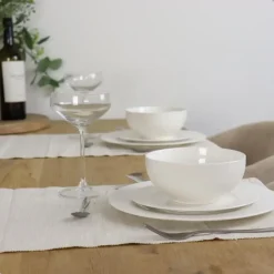 OTIX Dinerborden Bordenset 6 Persoons 27cm Wit Porselein LUNA New