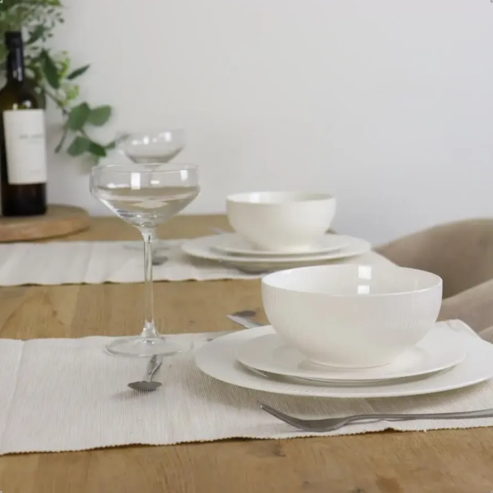 OTIX Dinerborden Bordenset 6 Persoons 27cm Wit Porselein LUNA New