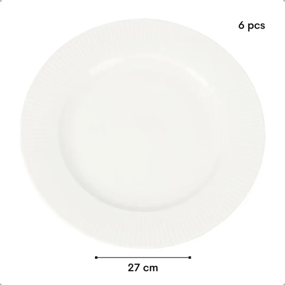 OTIX Dinerborden Bordenset 6 Persoons 27cm Wit Porselein LUNA New