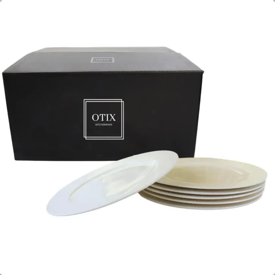 OTIX Dinerborden Bordenset 6 Persoons 27cm Wit Porselein LUNA New