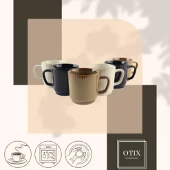 OTIX Koffiekopjes 6 Stuks 270 ml Div. Kleuren Keramiek Discount