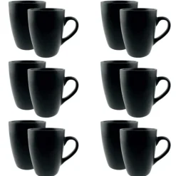 OTIX Koffiekopjes met Oor Koffietassen Set van 12 Mat Zwart 340ml Online