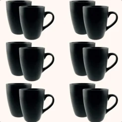 OTIX Koffiekopjes met Oor Koffietassen Set van 12 Mat Zwart 340ml Online