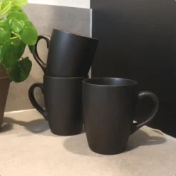 OTIX Koffiekopjes met Oor Koffietassen Set van 12 Mat Zwart 340ml Online