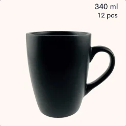 OTIX Koffiekopjes met Oor Koffietassen Set van 12 Mat Zwart 340ml Online