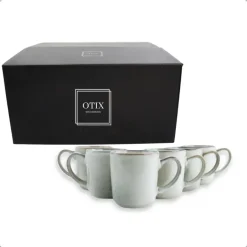 OTIX Koffiekopjes Met Oor Set van 6 Koffietassen Groot Theemok 420ML Aardewer... Hot