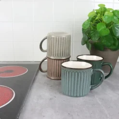 OTIX Koffiekopjes met Oor Koffietassen Set van 8 Aardewerk 250 ml MOSS Online