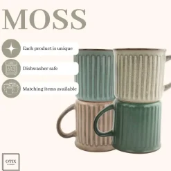 OTIX Koffiekopjes met Oor Koffietassen Set van 8 Aardewerk 250 ml MOSS Online