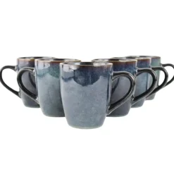 OTIX Koffiekopjes met Oor Set van 6 Koffietassen Theemok 350ml Aardewerk EBONY Discount