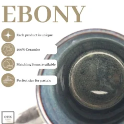 OTIX Koffiekopjes met Oor Set van 6 Koffietassen Theemok 350ml Aardewerk EBONY Discount