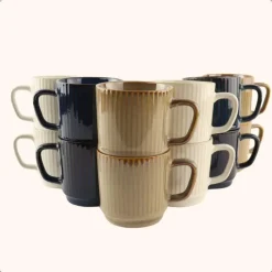 OTIX Koffiekopjes Set van 12 Stuks 270 ml Div. Kleuren Keramiekoduct Hot