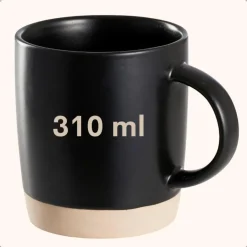 OTIX Koffiekopjes Theemokken Koffietassen Set van 6 Zwart 310 ml Aardewerk Sale