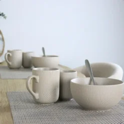 OTIX Koffiekopjes Zonder Oor Set van 6 Koffietassen Theemok 190ml Aardewerk TEAK New