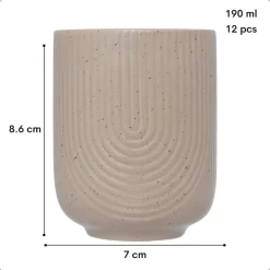 OTIX Koffiekopjes Zonder Oor Set van 12 Koffietassen Theemok 190ml New