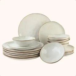 OTIX Serviesset Bordenset 6 Persoons 18-delig Beige Keramiek LILY Outlet