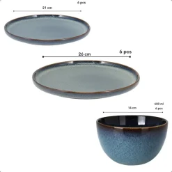 OTIX Serviesset 18-delig Bordenset Ontbijtborden Dinerborden Soepko... Sale