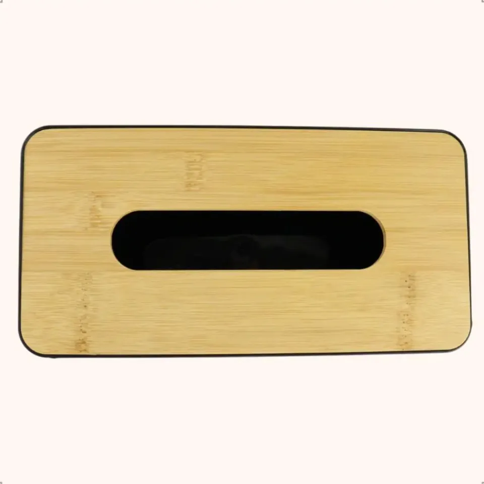 OTIX Tissue box Houder Zwart 26x13.2x8.8 cm Bamboe en kunststof