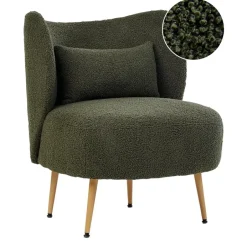 Beliani OTSBY II - Fauteuil - Donkergroen - Bouclé Hot