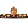 Out of the blue Boeddha hoofd - met waxinelichthouders - 41 cm Outlet