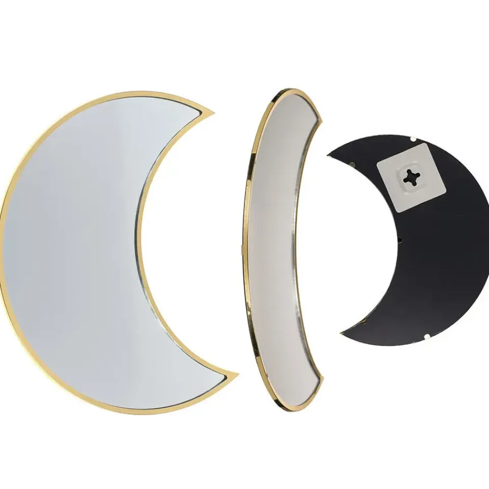 Out of the blue Wandspiegel Halve Maan - metaal - goud - 25x11 cm Sale