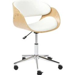 Leen Bakker PALATKA - Bureaustoel - Lichthout/Zwart - Kunstleer New