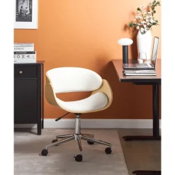 Leen Bakker PALATKA - Bureaustoel - Lichthout/Zwart - Kunstleer New