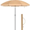 ACAZA Parasol 180 cm diameter, rond / achthoekige strandparasol kantelbaar - taupe New