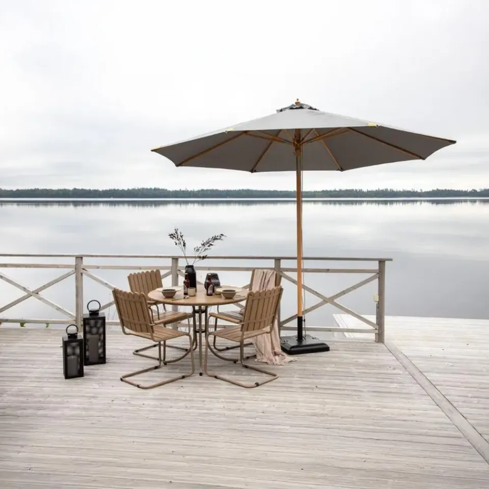 Fjôrd Parasol Grijs Stof - 330x330x258cm - Nypo Discount