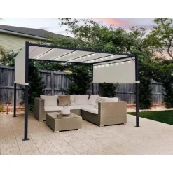 Beliani PARGA - Tuinpaviljoen - Beige - Polyester Clearance