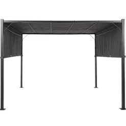 Beliani PARGA - Tuinpaviljoen - Zwart/Grijs - Polyester New