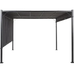 Beliani PARGA - Tuinpaviljoen - Zwart/Grijs - Polyester New