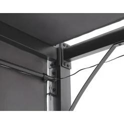 Beliani PARGA - Tuinpaviljoen - Zwart/Grijs - Polyester New