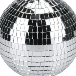 Merkloos Party Casa discobal kerstbal - zilver - D15 cm - kunststof -disco