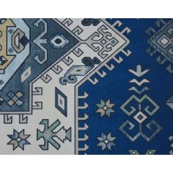 Beliani PARVAKADLI - Laagpolig vloerkleed - Blauw - 80 x 300 cm - Polyester New