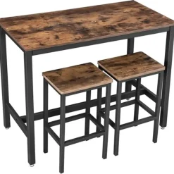 Parya - Vasagle - Bartafel Set - 120x60x90 - Donkerbruin Discount