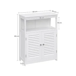 Parya Home - Badkamerkast - Vrijstaande Kast - 2 Deuren - Hout - Wit Online