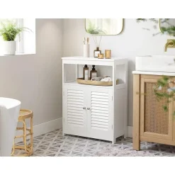 Parya Home - Badkamerkast - Vrijstaande Kast - 2 Deuren - Hout - Wit Online