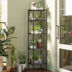 Parya Home - Badkamerrek 5 platen en haken zwart Clearance