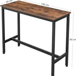 Parya Home - Bartafel - Vintage - Bruin - Hout & Metaal Outlet