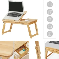 Parya Home - Houten Laptoptafel - Bamboe - Bruin Online