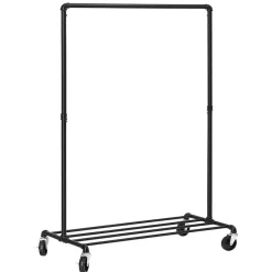 Parya Home - Kledingrek op wieltjes - Metaal - Zwart Clearance