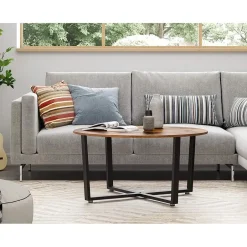 Parya Home - Salontafel - IJzer & Hout - Vintage - Donkerbruin Sale