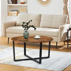 Parya Home - Salontafel - IJzer & Hout - Vintage - Donkerbruin Sale