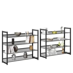 Songmics Parya Home - Schoenenrek met 8 roosters - Metaal - Zwart Outlet