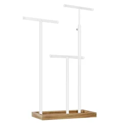 Parya Home - Sierradenrek - Oorbellenstandaard - 2-in-1 - Hout - Wit Clearance