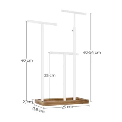 Parya Home - Sierradenrek - Oorbellenstandaard - 2-in-1 - Hout - Wit Clearance