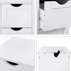 Parya Home - Smalle Ladekast met 4 Lades - Hout - Wit Outlet