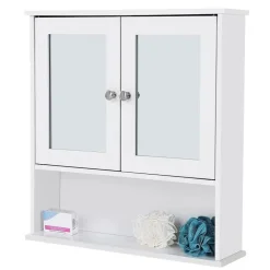 Parya Home - Spiegelkast - Badkamermeubel - 2 Deuren - 1 Plank - Hout - Wit Sale