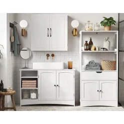 Parya Home - Wastafelonderkast -Badkamerkast - 2 Deuren - 2 Planken - Hout - Wit Sale